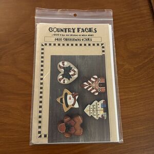 Country Faces Folk Art Design #436 Christmas Boxes Vintage 1999 Pattern/Instruct